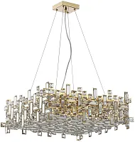 Люстра подвесная Tetrix 2171/03/10P Stilfort прозрачная на 10 ламп, основание золотое в стиле современный Люстра подвесная Tetrix 2171/03/10P Stilfort прозрачная на 10 ламп, основание золотое в стиле современный